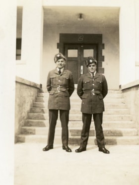 Alec Barrett in his RCAF uniform with an unidentified man