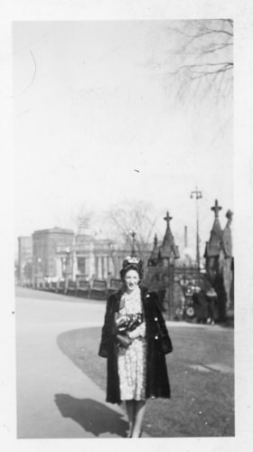 Unidentified woman standing on Parliament Hill